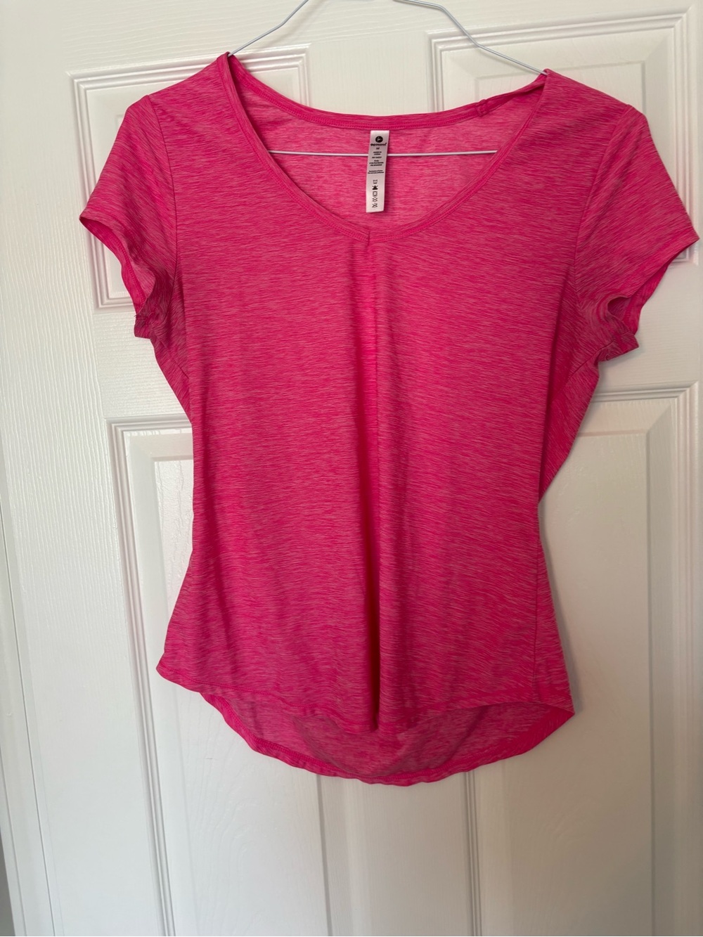 90 Degree By Reflex Pink Heather V-Neck Short Sleeve Tee
